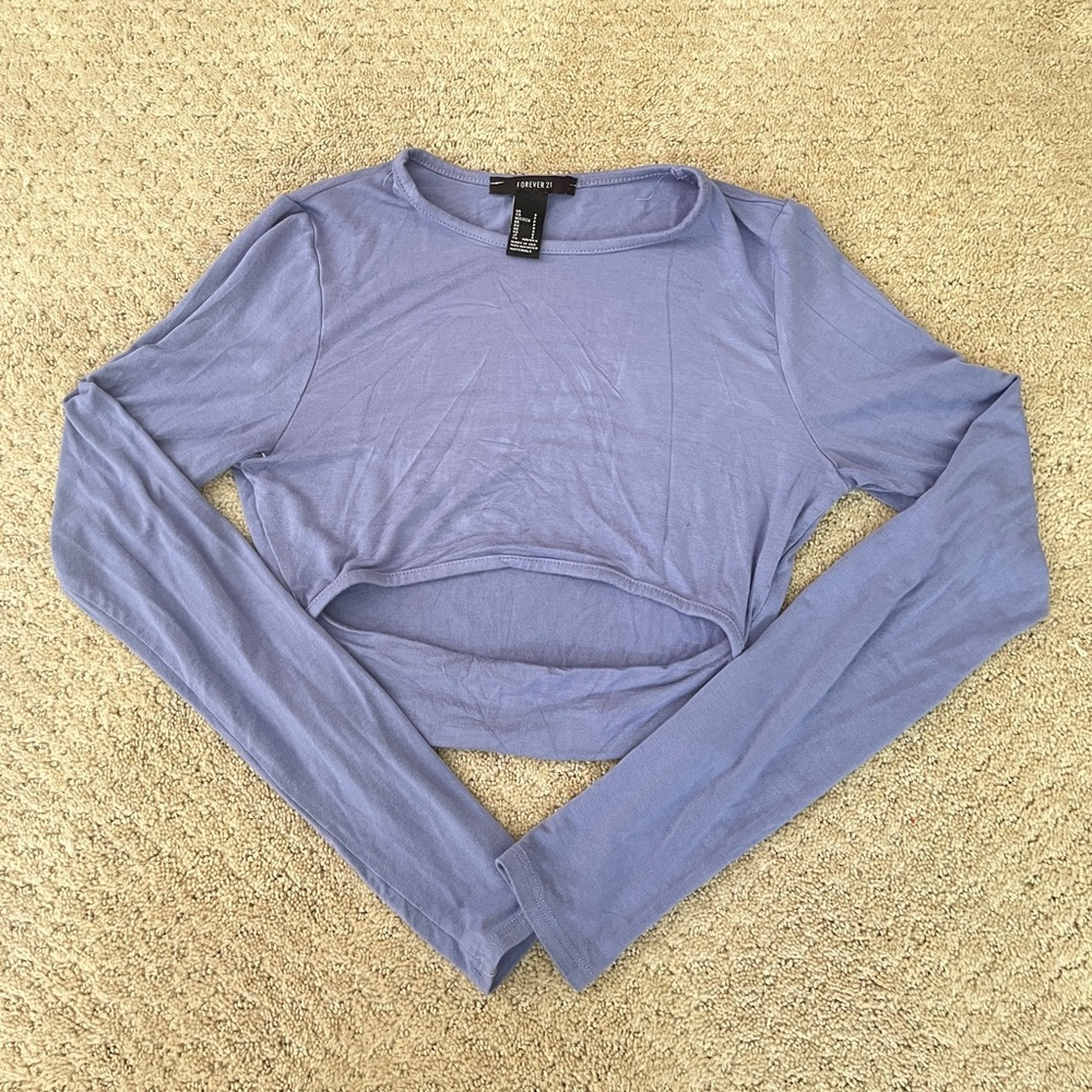 Cut-Out Purple Crop Top